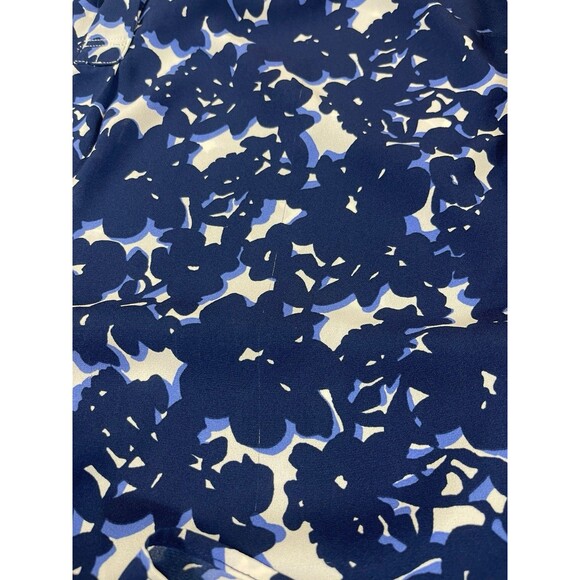 Talbots Plus 3X Blue Floral Print Blouse Split Neck 3/4 Sleeve Lightweight Top - Picture 8 of 14